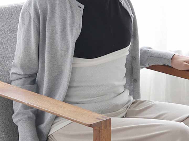 予約　極暖シルク　腹巻　生成_3