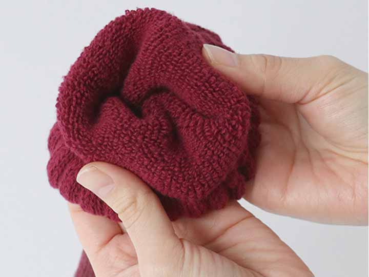 予約 極暖シルク 厚手のパイル靴下 紅色_2