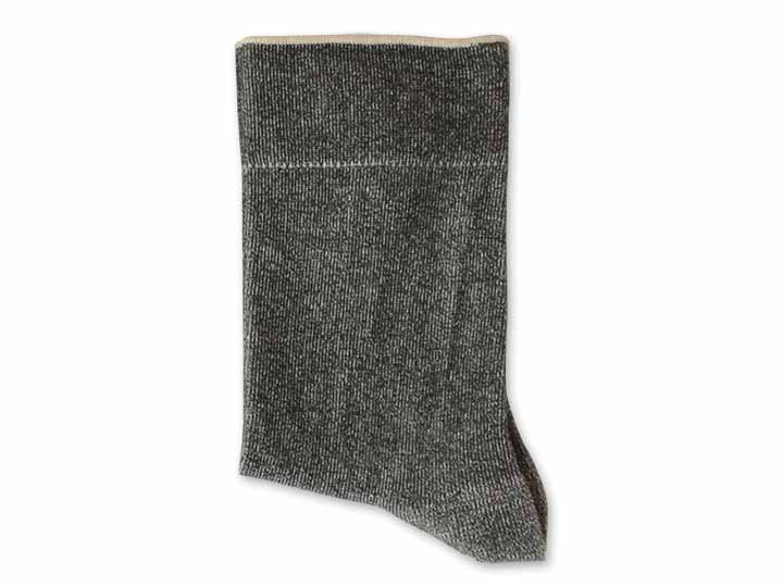 予約　いつもソックス　無地　チャコール　Ｌ_2