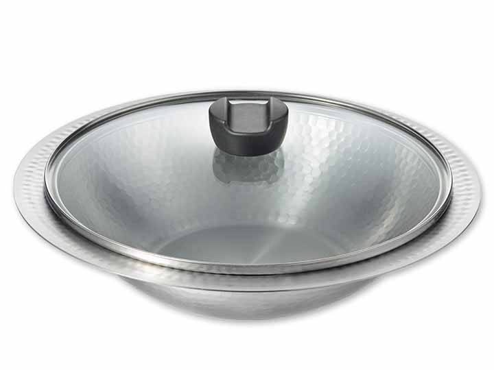 彩食庵　ガラス蓋付　よせしゃぶ鍋　26CM