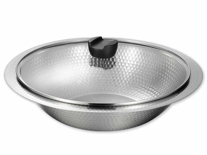 彩食庵　ガラス蓋付　よせしゃぶ鍋　30CM