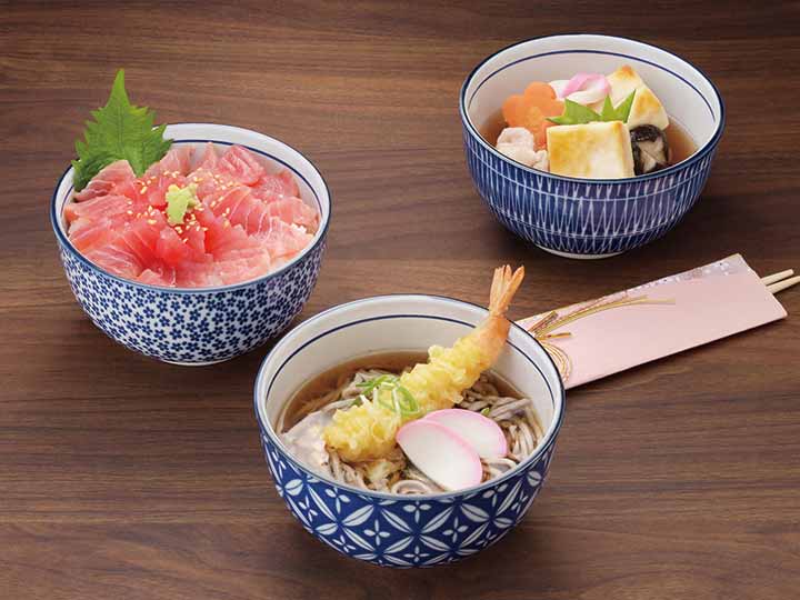 予約　美濃焼　染付いろどり丼（3柄組）_2