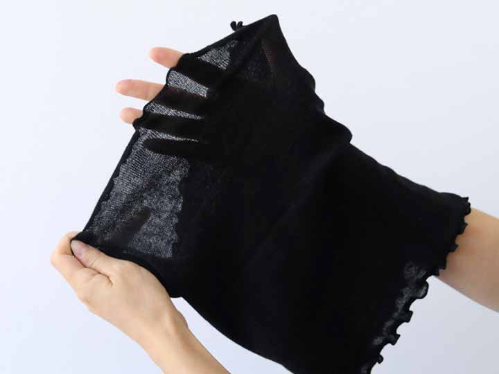 予約　極暖シルクのびのび腹巻　鉄黒_2