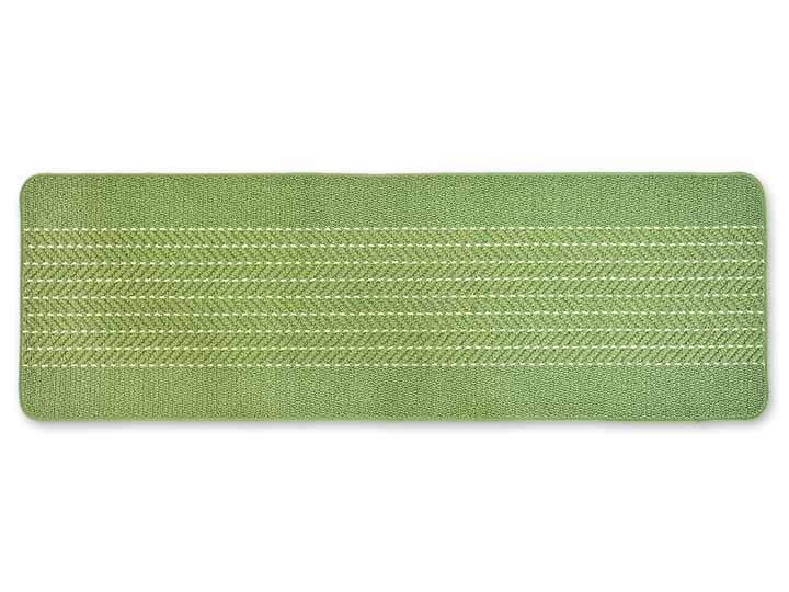 予約　優踏生　小さくたためて　洗いやすいキッチンマット　ヘリンボーン　60×180　グリーン
