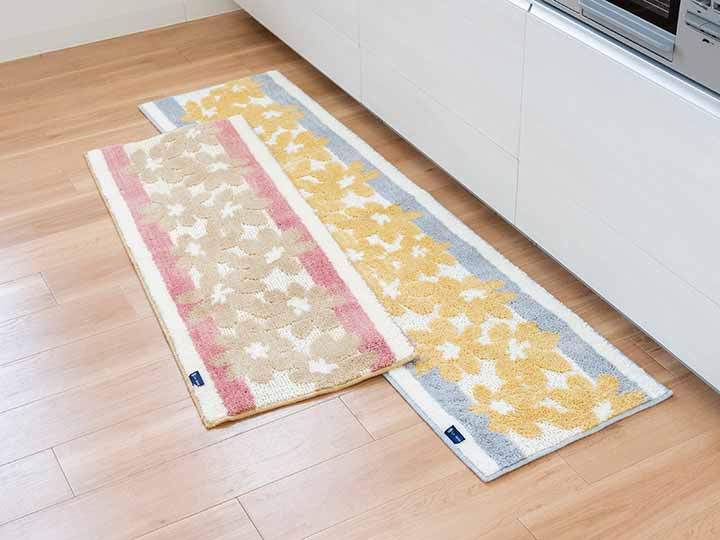予約　ラ・エミーズ　クッカ　キッチンマット　45×180CM　イエロー_4