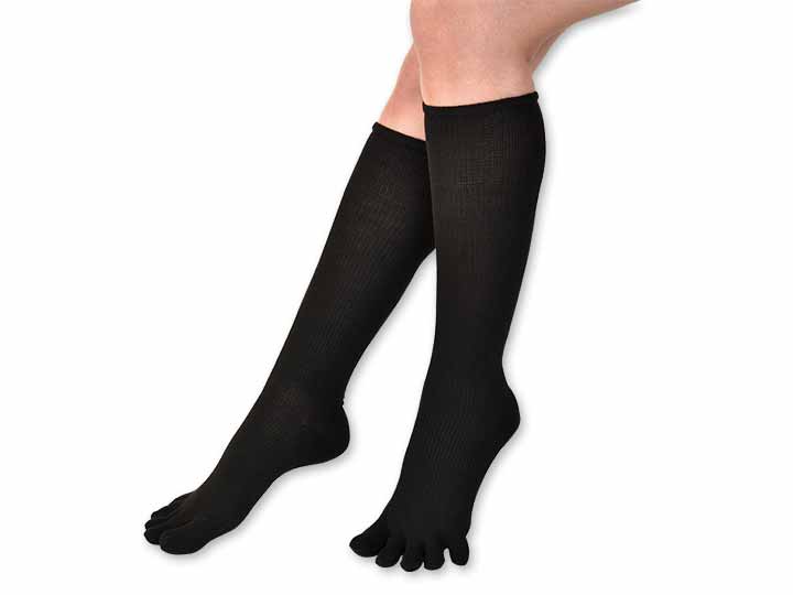 予約　ぴったりフィット着圧5本指ハイソックス_2