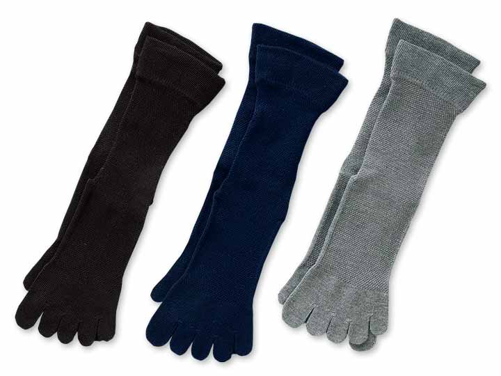 予約　ゆったりメッシュメンズ5本指ソックス