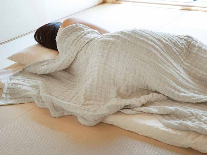 コットンリネンのガーゼケット　シングル_2