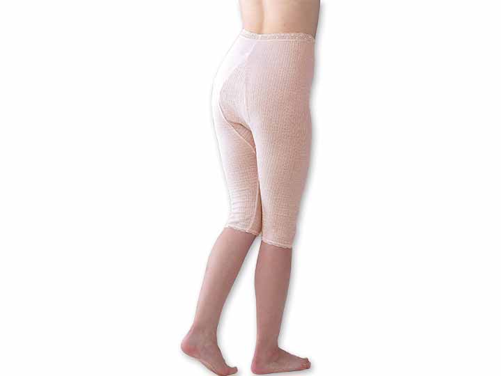 予約　さらさらシャリシャリ　7分丈ボトム　アッシュピンク　Ｌ