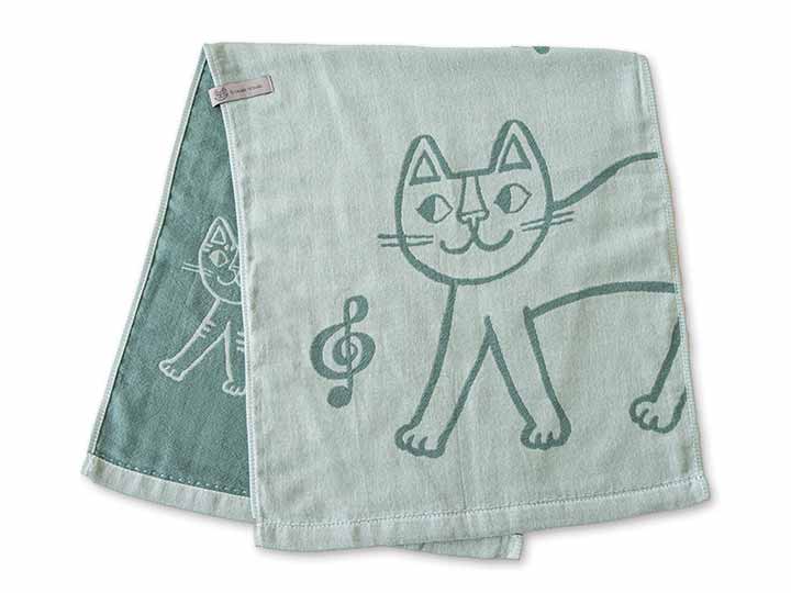 予約　おかべてつろう　Ａｇ＋キッチンタオル　34×80CM　グリーン
