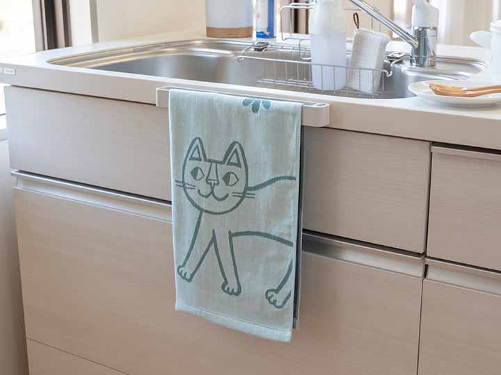 予約　おかべてつろう　Ａｇ＋キッチンタオル　34×80CM　グリーン_2