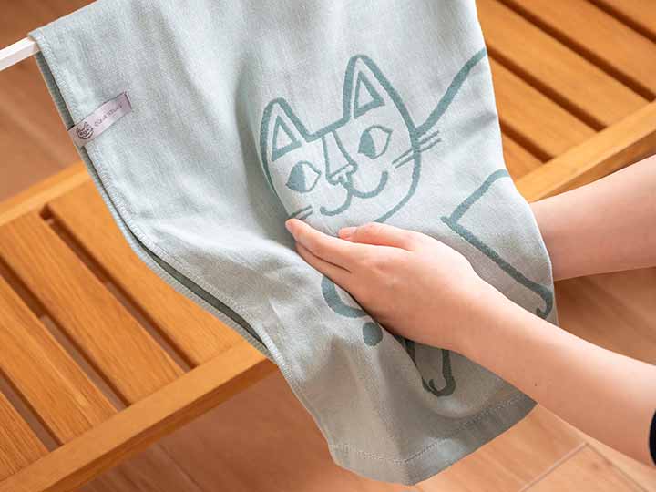 予約　おかべてつろう　Ａｇ＋キッチンタオル　34×80CM　グリーン_3
