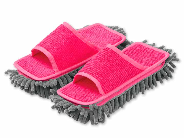 予約　とことんお掃除を追求した角にピタッとモップスリッパ　ピンク