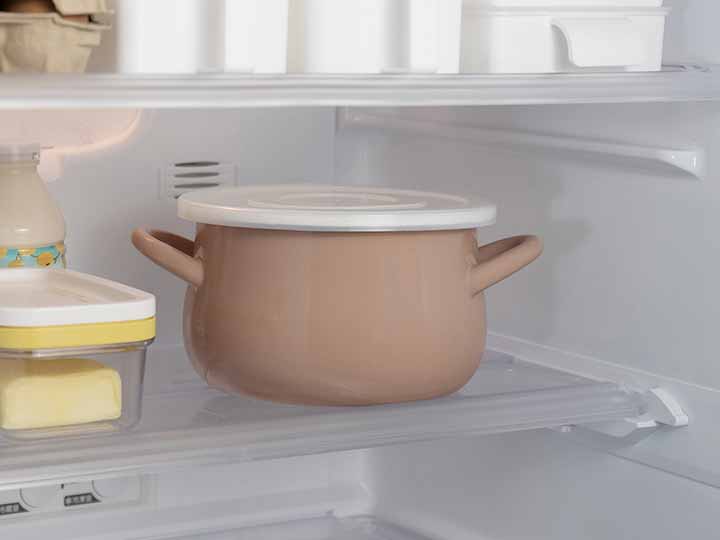 予約 ほうろう鍋 ストクック18CM ブラウン_4