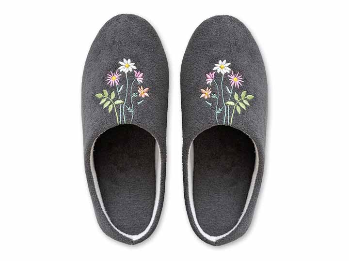 予約　ラ・エミーズ　スリッパ　ボタニカル　ダークグリーン