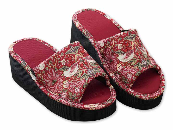 予約　モリスワールドコレクション　厚底らくらくスリッパ　ワイン　Ｍ