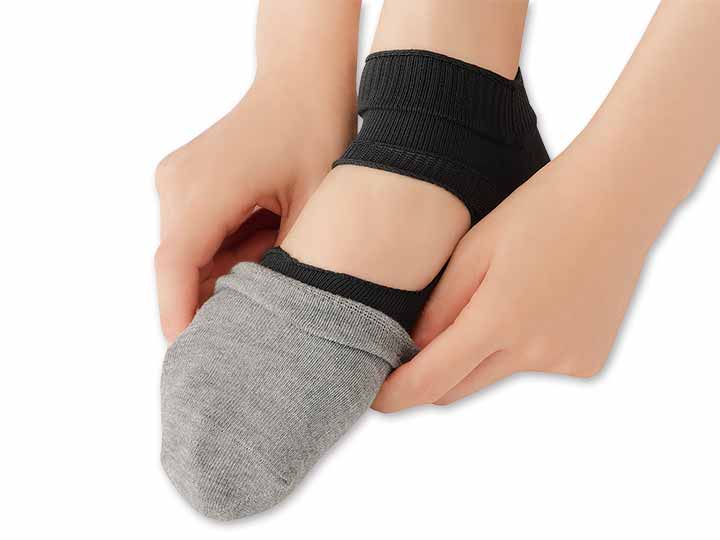 予約 毎日履きたいラクラク外反母趾サポーター ブラック S〜M_3