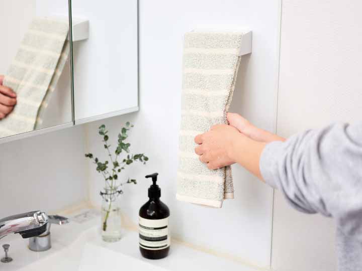 プラクリティ　オーガニック×リサイクルコットン　すっきりサイズのフェイスタオル5色組_3