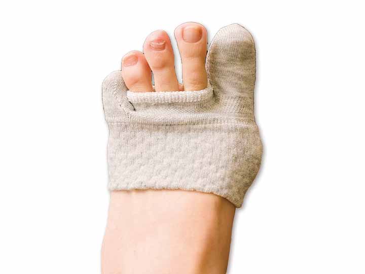 予約　日本製　肌側シルク外反母趾ケアサポーター（2本指タイプ）