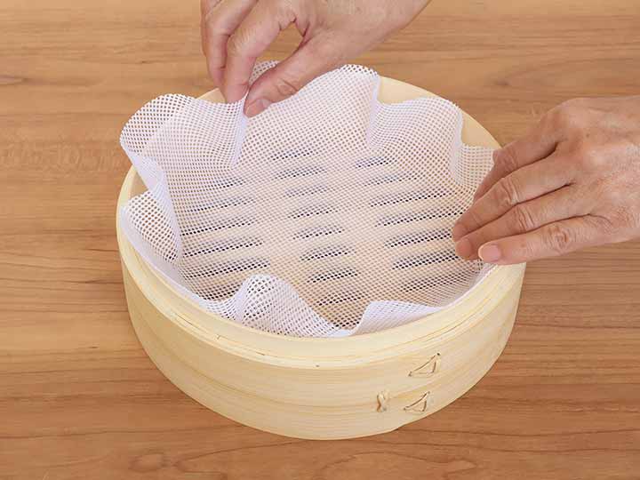 予約　たっぷり入る蒸しセイロ（24CM）受け台・シリコーンシート2枚付_5