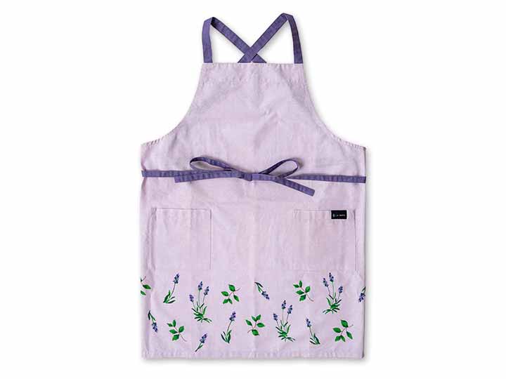 予約　ラ・エミーズ　エプロン　ラベンダー