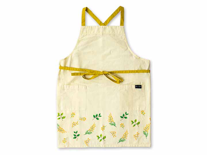 予約　ラ・エミーズ　エプロン　ミモザ