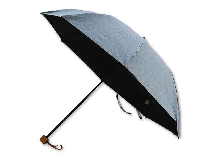 予約　シャンブレーシェード晴雨兼用折り畳み傘50CM　ネイビーグレー