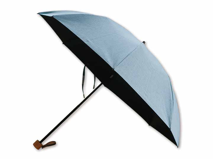 予約　シャンブレーシェード晴雨兼用折り畳み傘50CM　スカイブルー