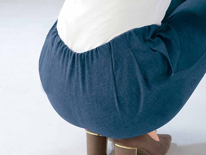 予約　ｅｃｌａＴ　ｓｔｙｌｅキレイ見せタック　パンツ　ネイビーブルー　Ｍ_4