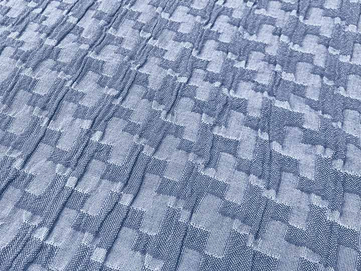 高島ちぢみ　ガーゼケット　ブルー_2