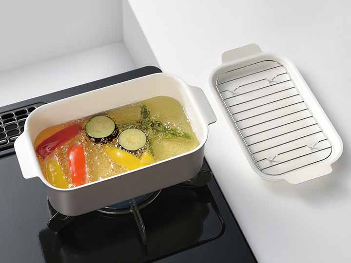 予約 ポコパレット IH対応バット付多機能鍋 チャコール_2