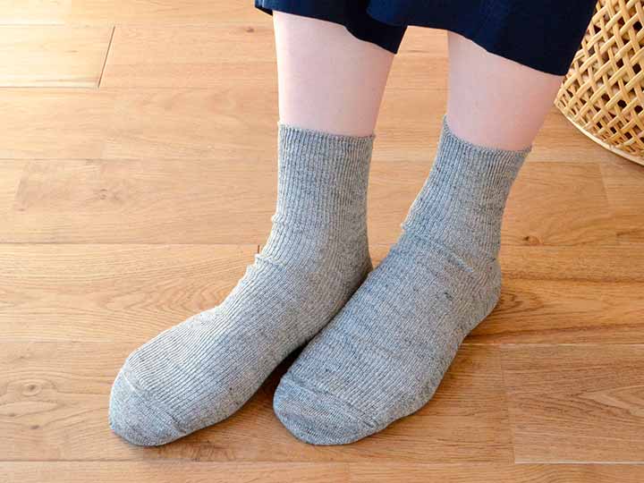 予約　リネンコットンソックス　Ｌサイズ　グレー_2
