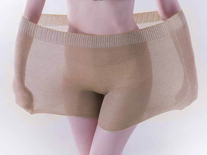 予約　綿・シルクの風ぬけるパンツインナー　サンドベージュ　Ｍ〜ＬＬ_2