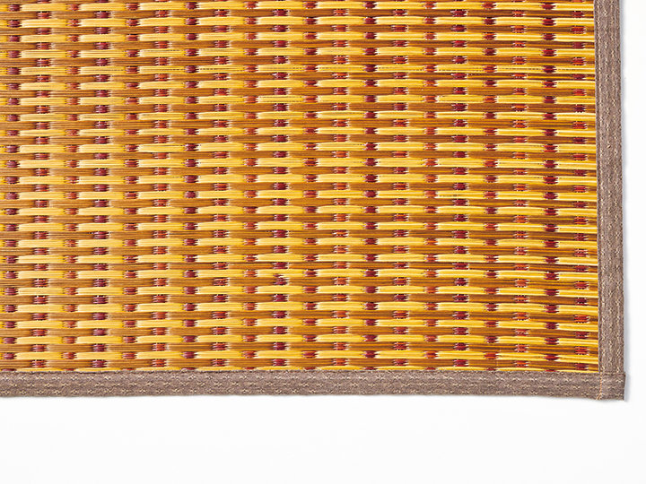 袋織（四重織）い草アクセントラグ「ハーバス」190×190　ブラウン_2