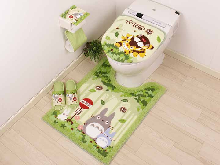 予約　トトロなかま　ロングトイレマット80×60　ＧＲ_2