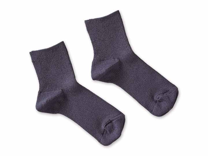 予約　ささ和紙キッズリブソックス　ネイビー　17〜19CM