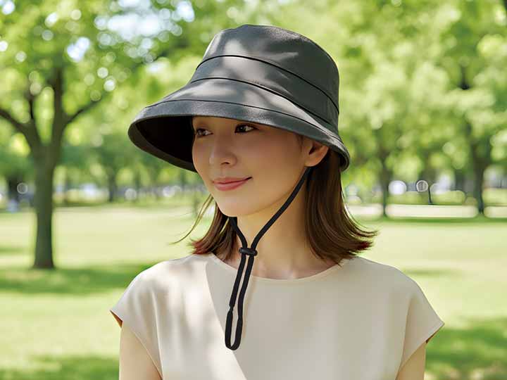 予約　日傘帽子　サニーシールド100　アッシュグレー