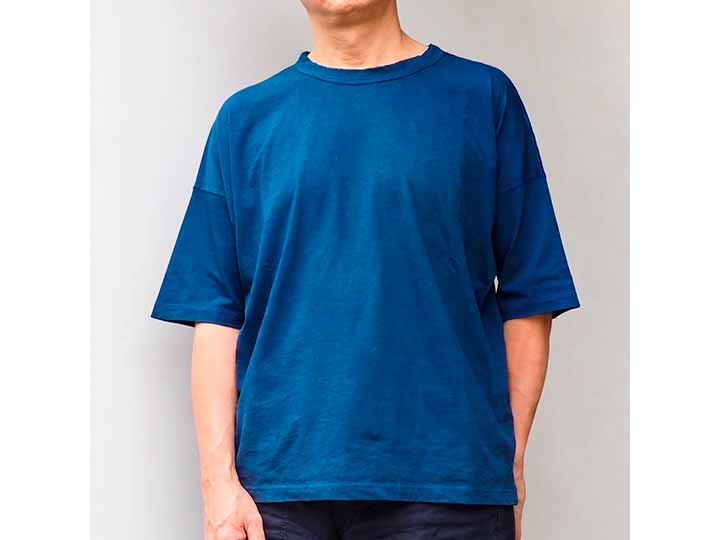 予約　メイドインアースのＴシャツ［度詰天竺］Ｌ［和棉プラス／藍］［濃紺］_3