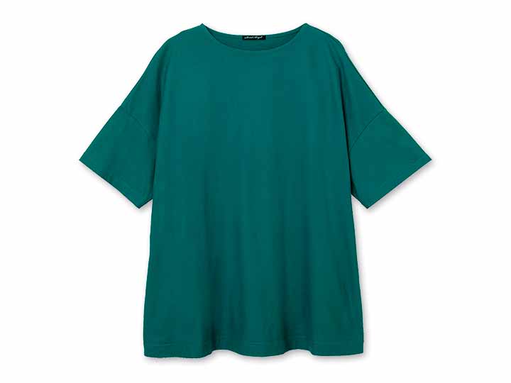 予約　汗染み防止ひんやりチュニック　エメラルドグリーン　Ｍ〜Ｌ