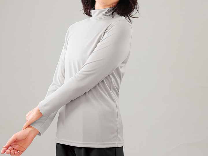予約　ｅｃｌａＴ　ｓｔｙｌｅ椿オイル加工うるおいプルオーバー　グレー　Ｍ_3
