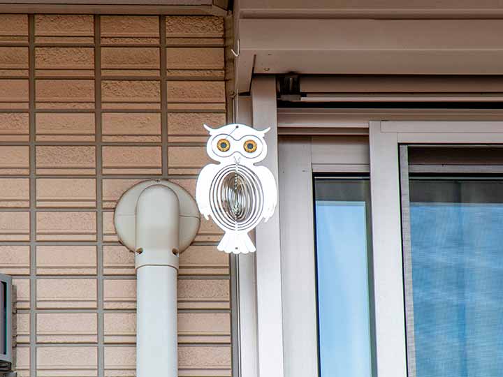 予約 鳥よけフクロウ銀ピカ_3