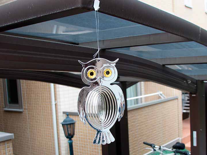 予約 鳥よけフクロウ銀ピカ_5