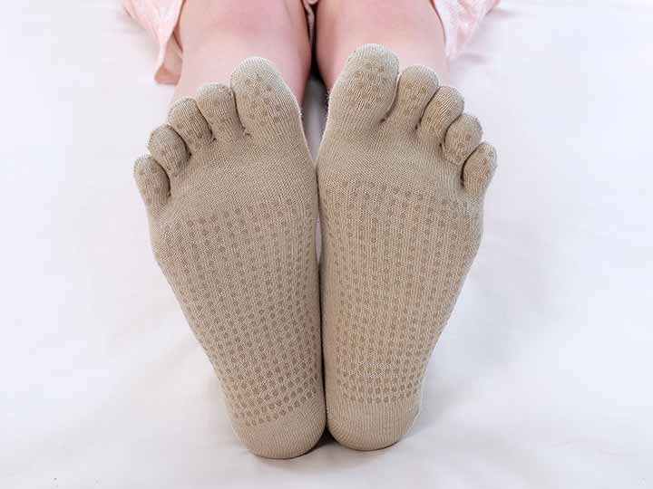予約 い草染めオーガニックコットン5本指靴下 婦人用_2
