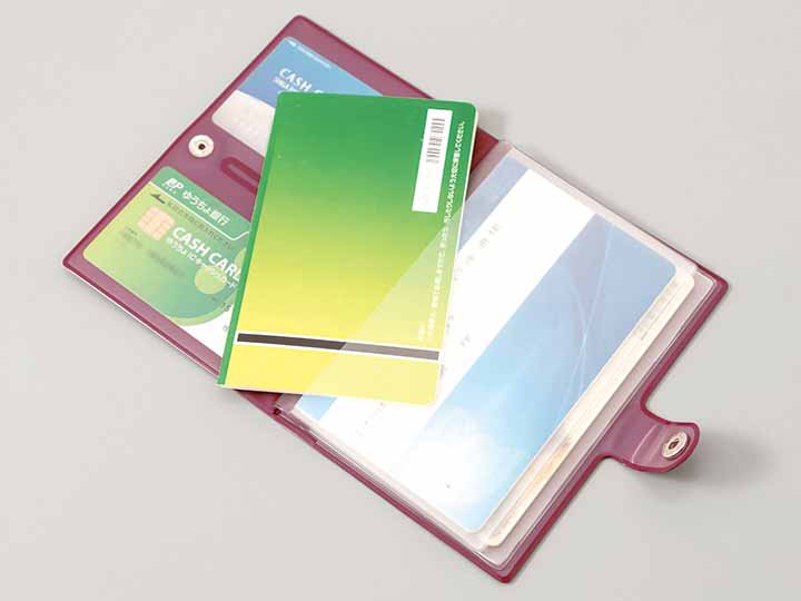 予約 通帳・カードシールドケースブック型ワイン_3