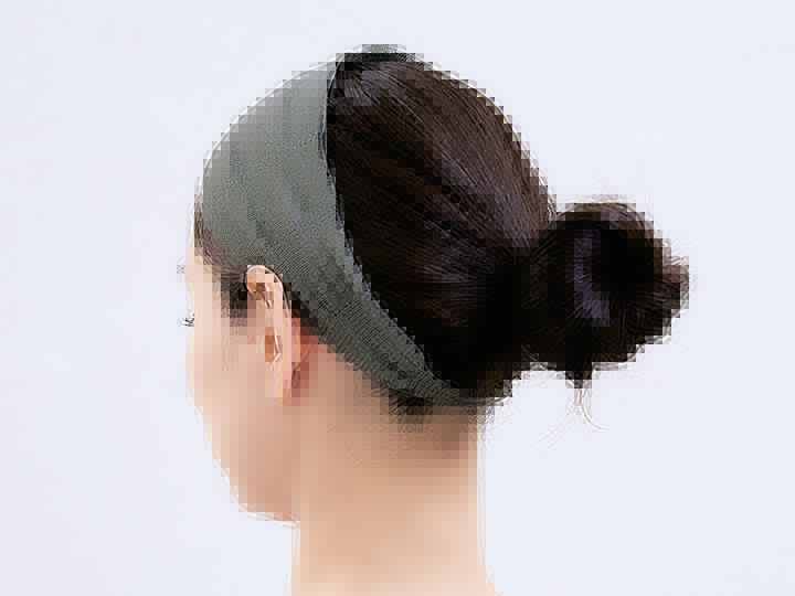 予約　しっとりシルク大人のヘアターバン　グレー_3