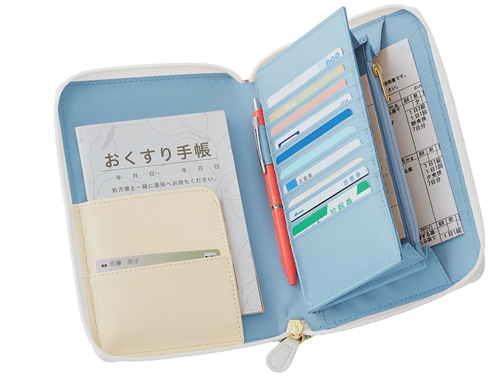 予約 文庫風 お薬手帳ケース彩 群青色_2