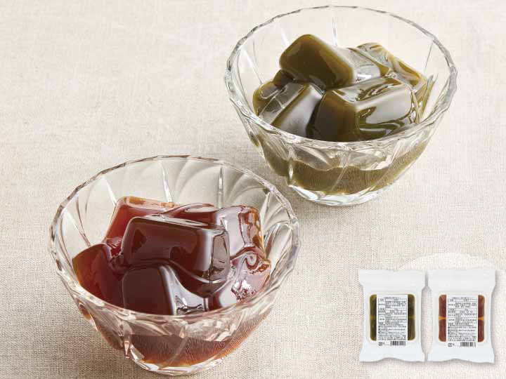 【お得】ぷるん、やさしい甘み　抹茶＆ほうじ茶寒天ゼリーセット