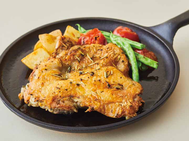 フライパンで　まほろば鶏のハーブチキンステーキ