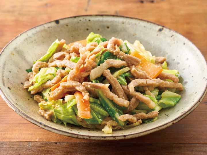 キャベツがおすすめ　野菜を加えて　こく旨味噌だれの味付け豚肉（細切）