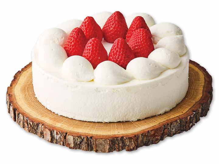 【予約】12／20週配送　北海道純生クリームを味わうホワイトケーキ（5号）＆フレッシュ苺セット